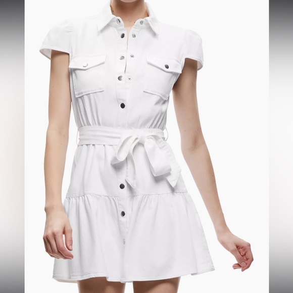 Alice + Olivia Miranda Belted Denim Minidress - Picture 3 of 4